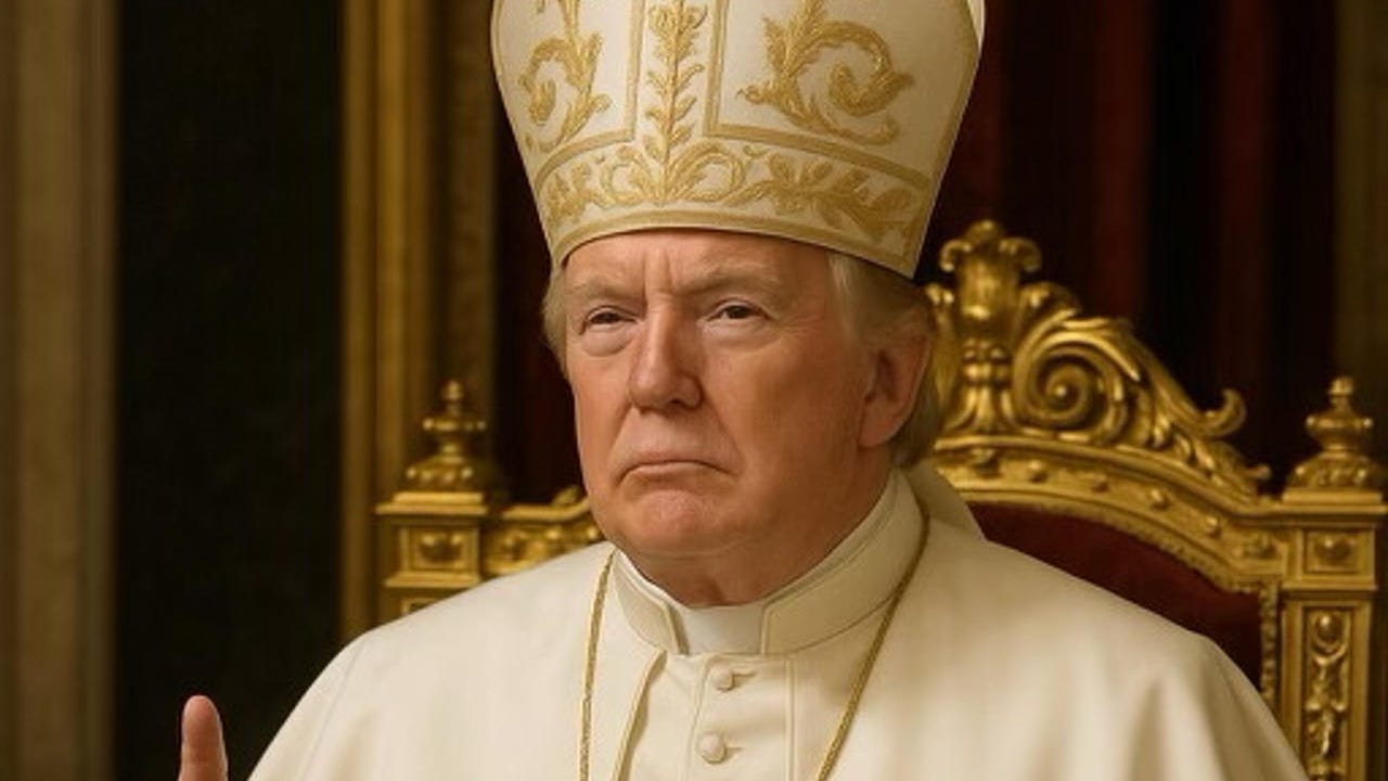se retrata a sí mismo como nuevo papa y listo para dar una bendición