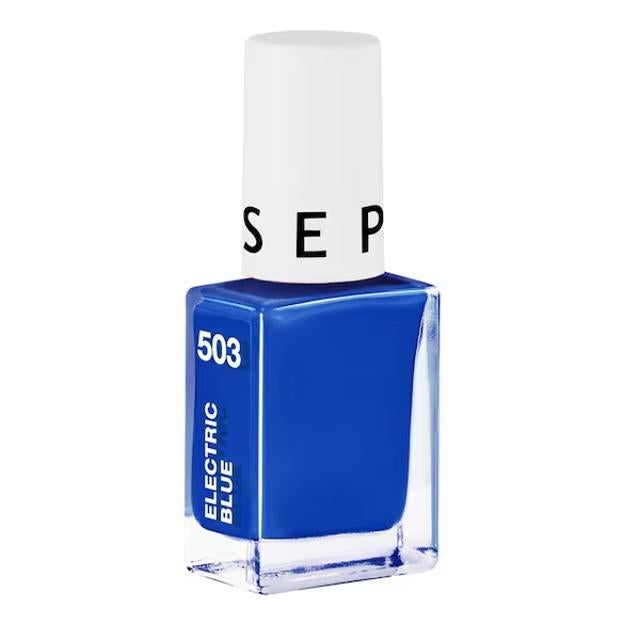 Polón en la sephora eléctrica de color azul de uñas.