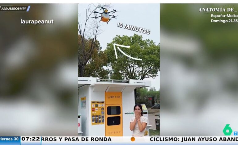 Una española de viaje en China alucina con los drones repartidores de café: «No asimilo este momento»