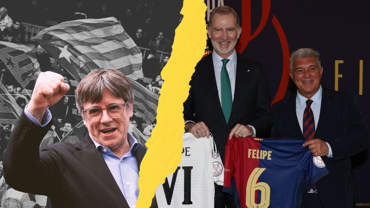 El ‘indepe’ Laporta también entierra el ‘procés’ y homenajea a Felipe VI con una camiseta del Barça