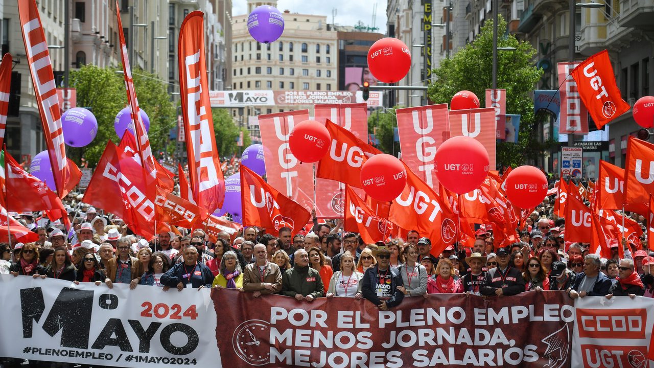 La reducción de la jornada centra las reivindicaciones del Día del Trabajador con manifestaciones por toda España