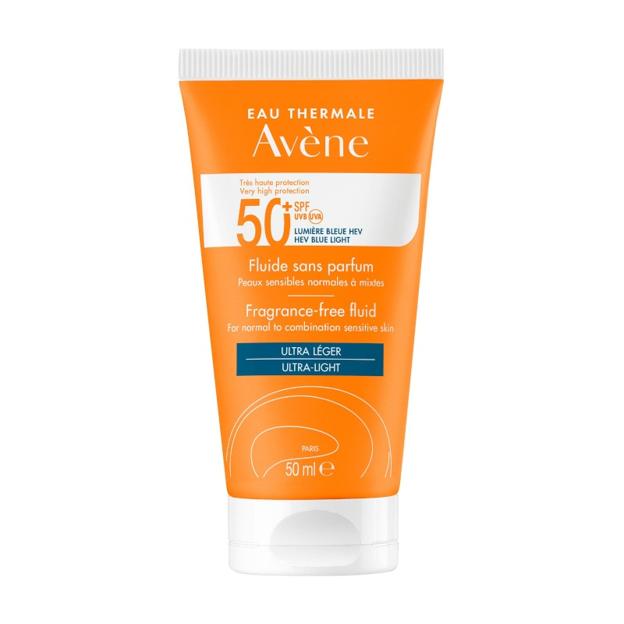 Avène Fluid solar sin perfume SPF50 +.