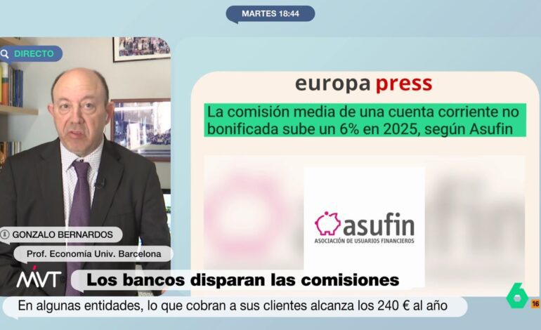 El mensaje de Gonzalo Bernardos tras dispararse las comisiones de los bancos: «Son como un zoco: todo es negociable»