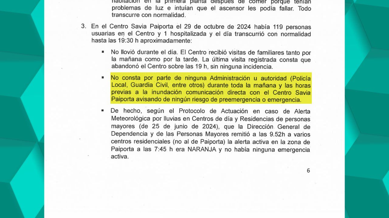 un centro de Paiporta denuncia que nadie les avisó el día de la DANA pese a estar cerca del barranco del Poyo