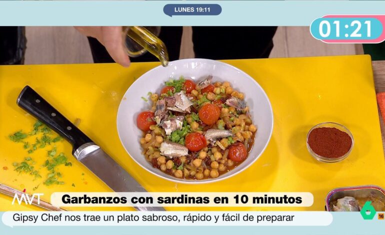 La receta fácil y rápida de Gipsy Chef para cocinar garbanzos con sardinas
