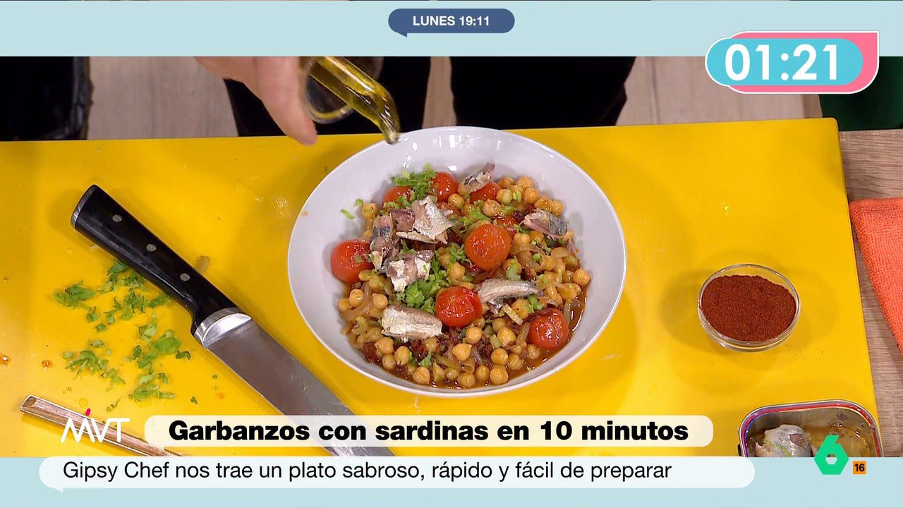 La receta fácil y rápida de Gipsy Chef para cocinar garbanzos con sardinas