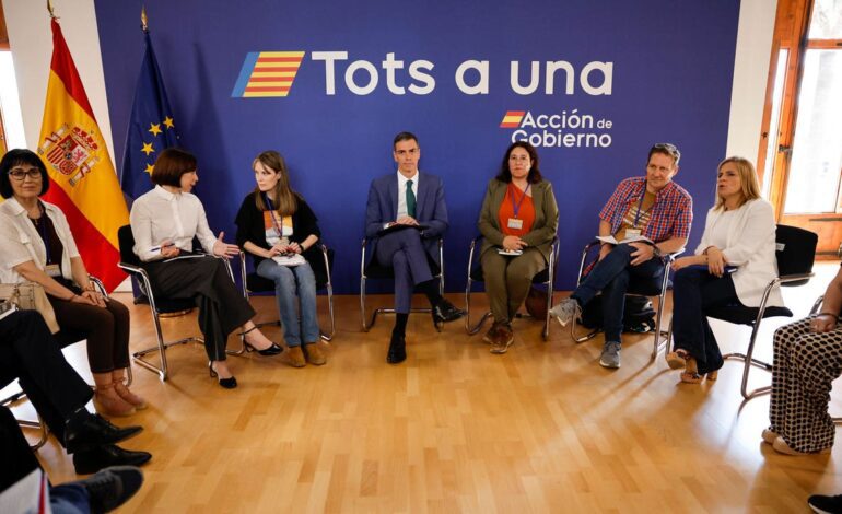 Pedro Sánchez se reúne con las víctimas de la DANA en Valencia