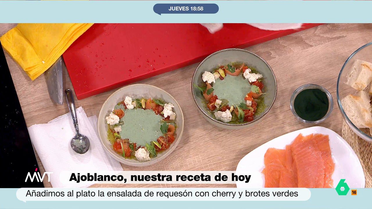 La receta de ajoblanco con salmón ahumado y requesón del ‘estrella Michelin’ Maldonado