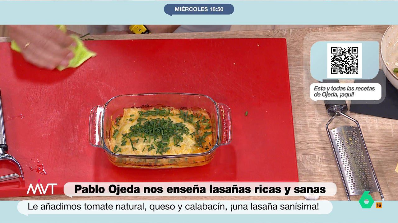 La receta de lasaña de calabacín más fácil y sabrosa de Pablo Ojeda en Más Vale Tarde