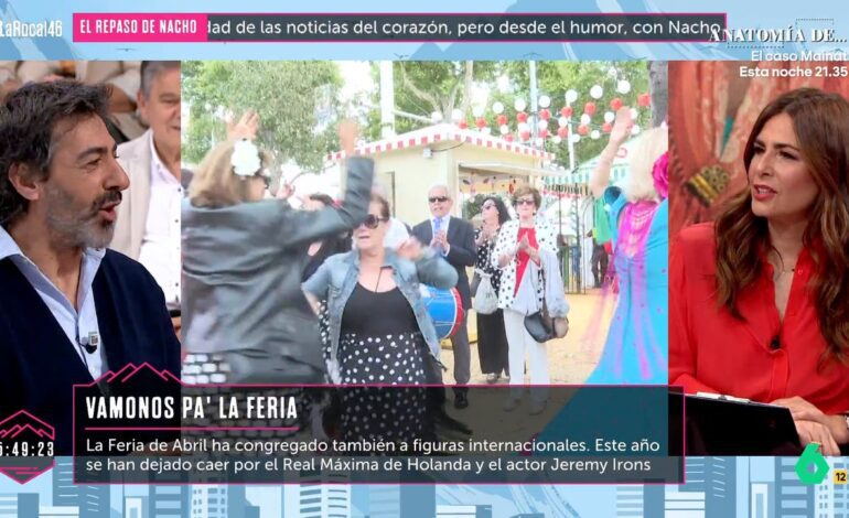 El 'enfado' de Nuria Roca al descubrir que Juan del Val estuvo en la Feria de Abril: "A mí no me ha llevado"