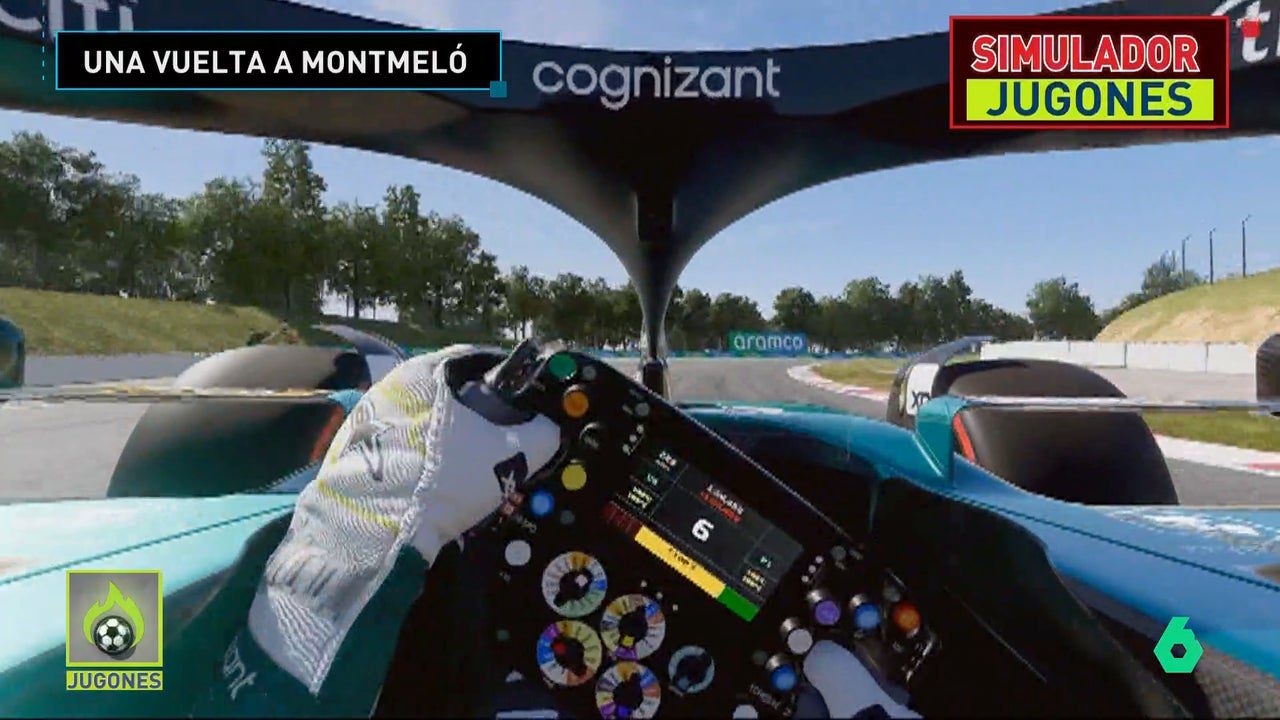 Simulador 'Jugones': Alguersuari da una vuelta a Montmeló con el Aston Martin de Fernando Alonso