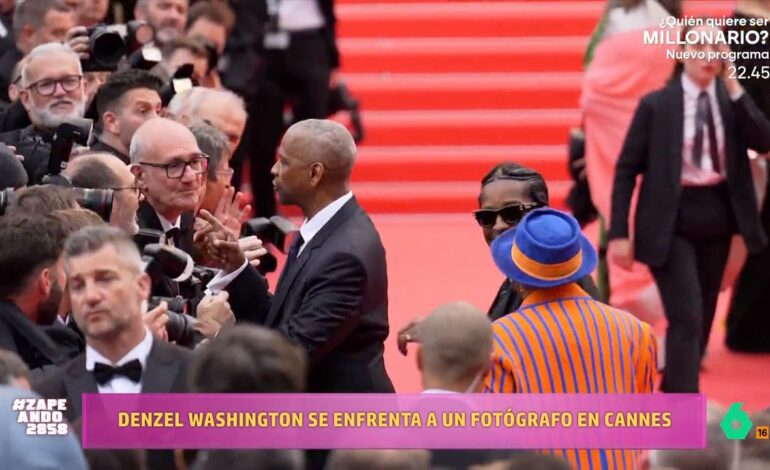 Denzel Washington se enfrenta a un fotógrafo en plena alfombra roja