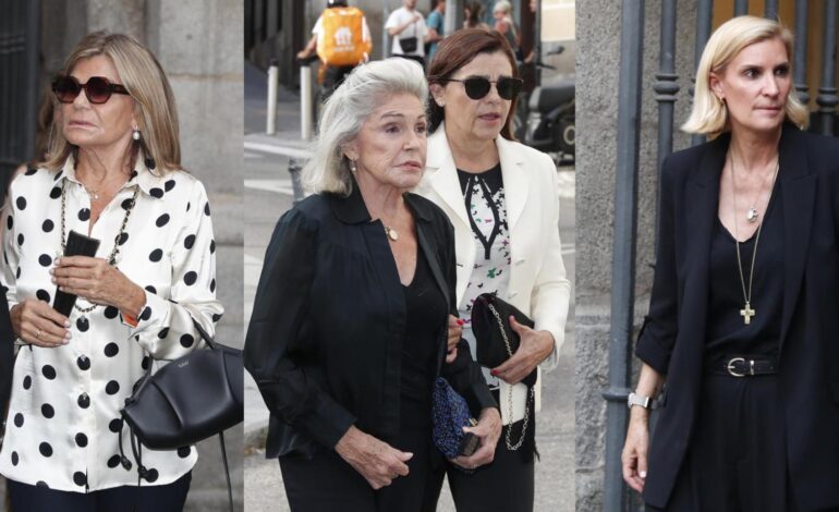 familiares y amigos arropan a Olivia de Borbón en el funeral de su padre, Francisco de Borbón y Escasany