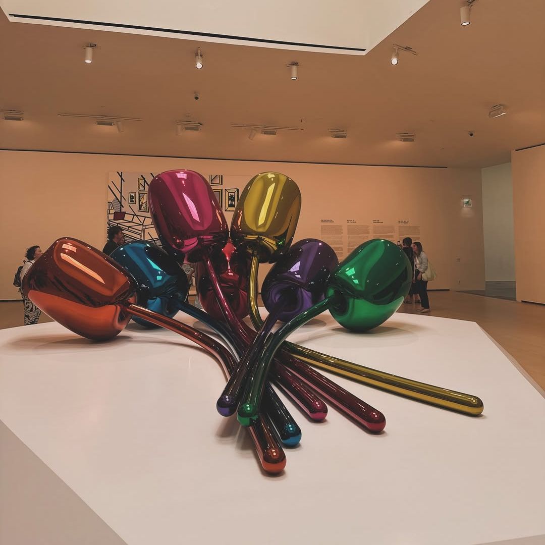 Instalación de tulipanes en el Museo Guggenheim en Bilbao
