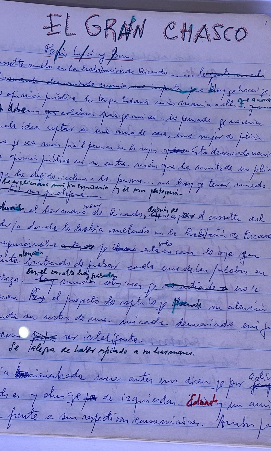 De los primeros guiones de Pedro Almodóvar, escritos en cuadernos telefónicos