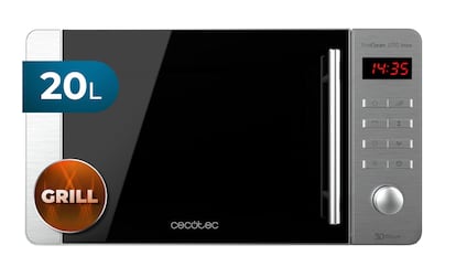 microondas con grill barato cecotec con función de descongelación.