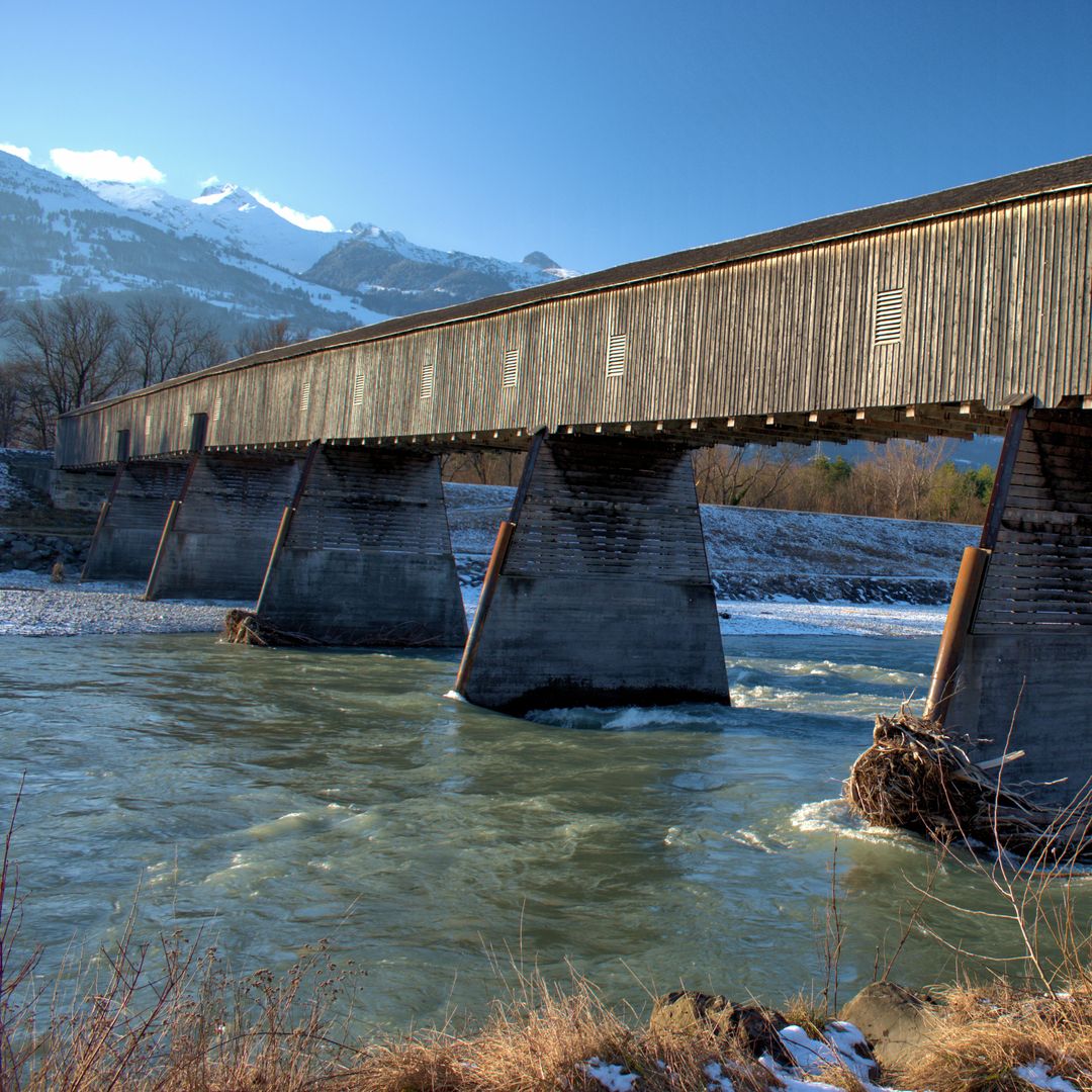 Bridge on Rhine (Rheinbrüke) en Liechtenstein