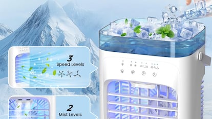 Aire acondicionado con opción de enfriamiento y humidificador.