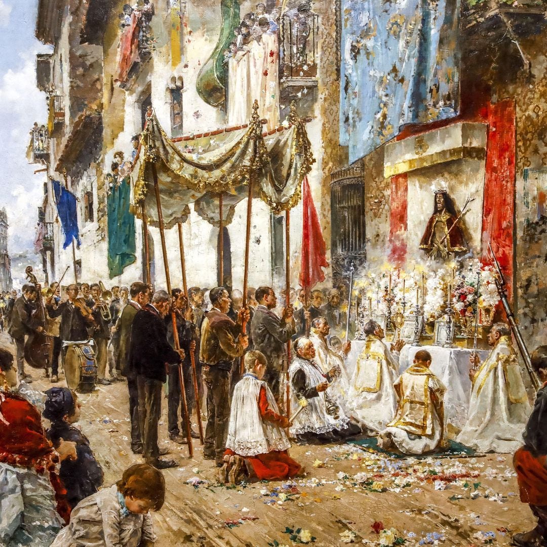 Procesión del corpus en el Museo Maricel en Sitges, Barcelona