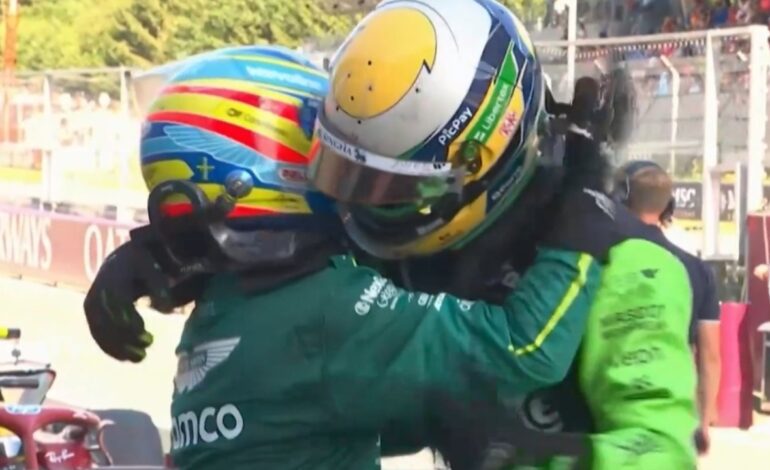 El emotivo abrazo entre Alonso y Bortoleto tras su tremenda pelea en el GP de Austria