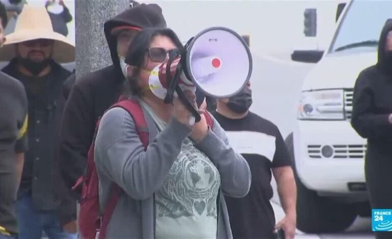 Protestas en Los Ángeles por redadas migratorias