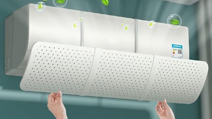 El deflector del aire acondicionado es adecuado para aumentar el pozo ambiental, una cuestión de espacio.