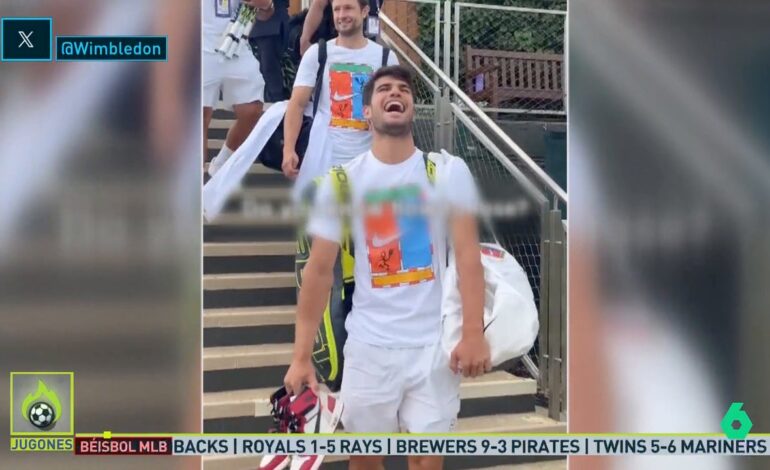 La cómica escena que han dejado Carlos Alcaraz y Sabalenka en Wimbledon