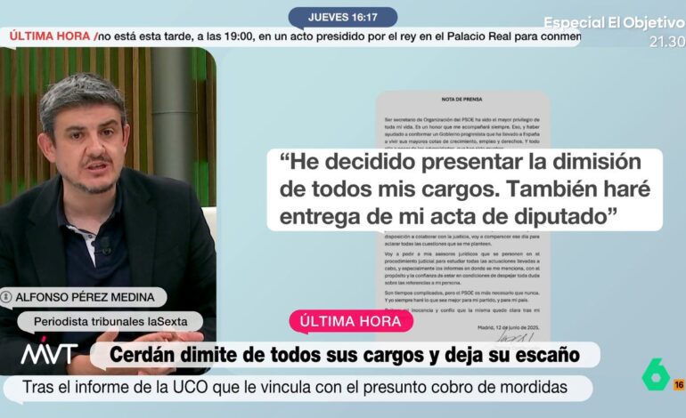 Alfonso Pérez Medina, sobre Santos Cerdán: "He visto casos de corrupción y me cuesta recordar un informe de la UCO tan demoledor"