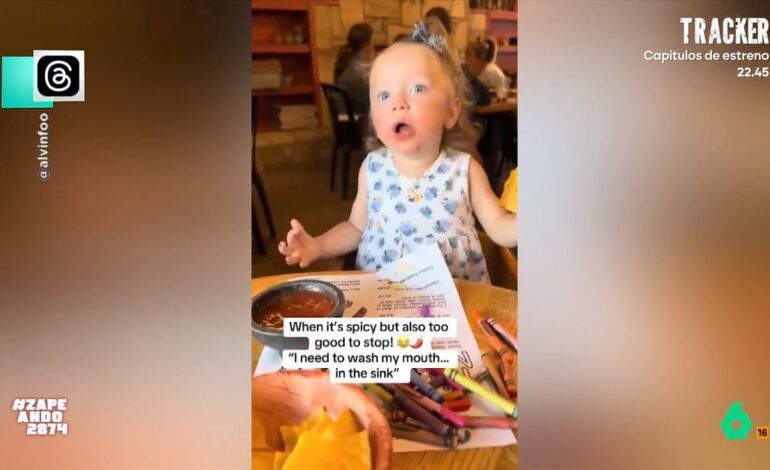 Así reacciona una niña después de probar por primera vez el picante: «¡Necesito lavarme la boca!»