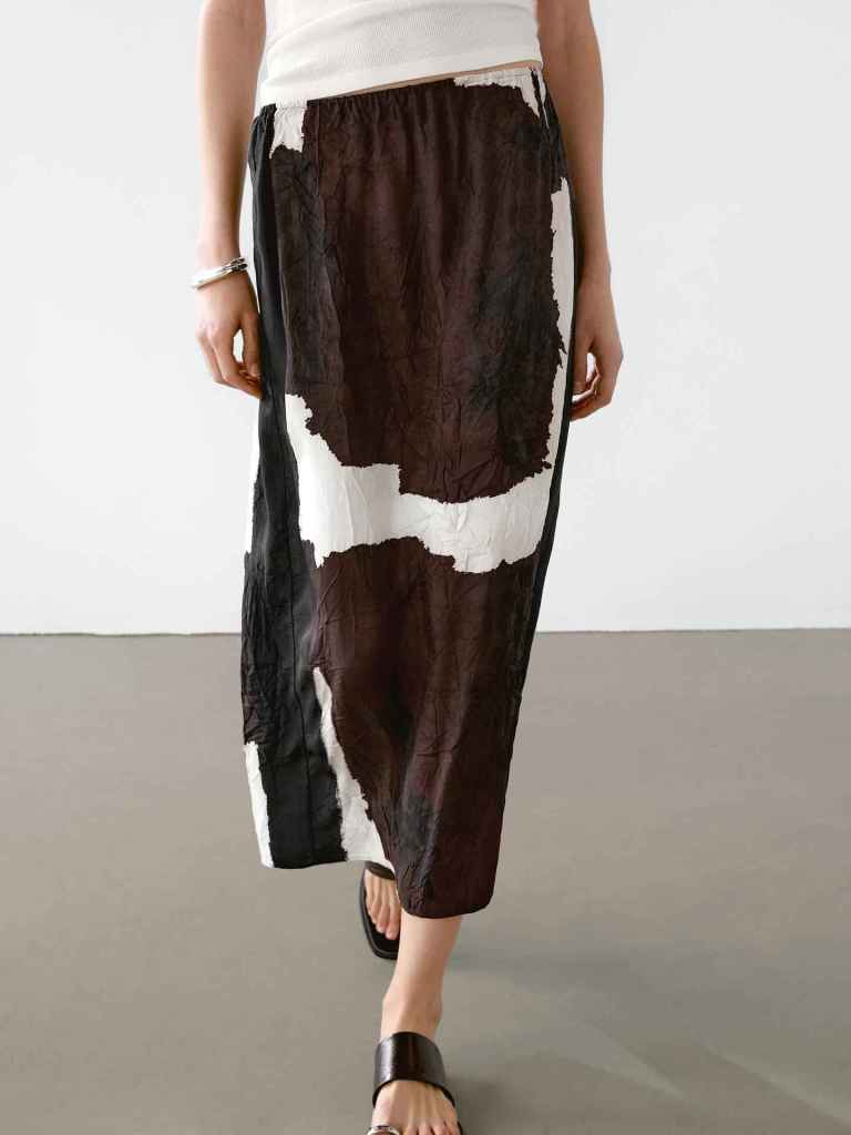 Massimo Dutti Falda de estampado de animales de verano