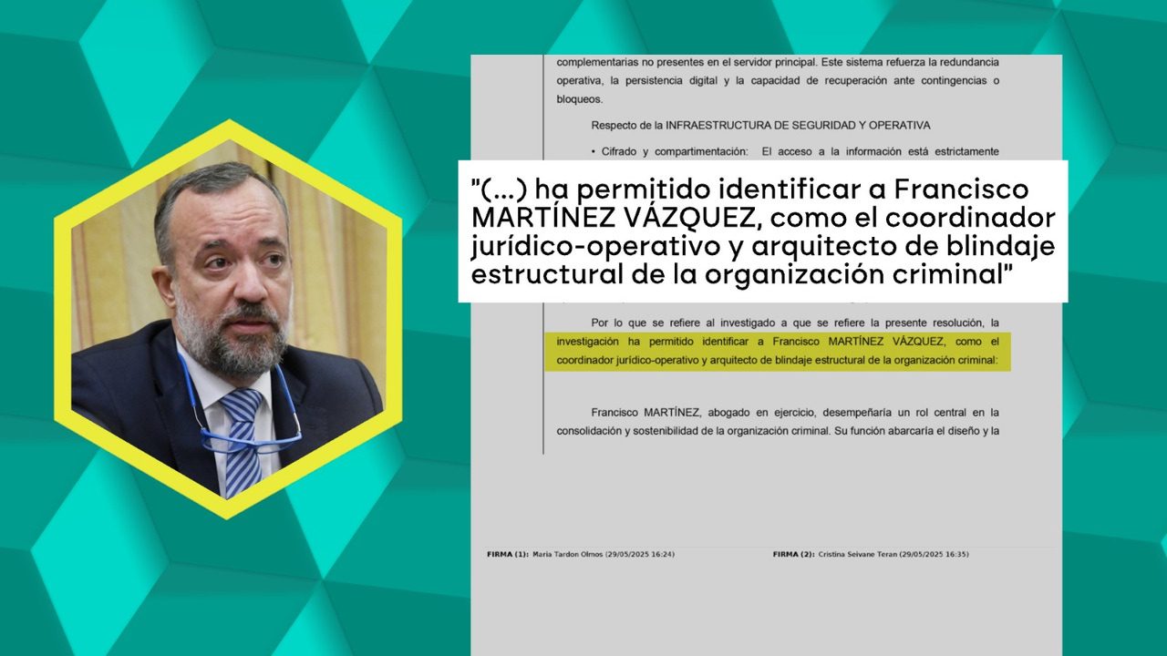 le considera «el arquitecto del blindaje estructural de la organización criminal» de Alcasec
