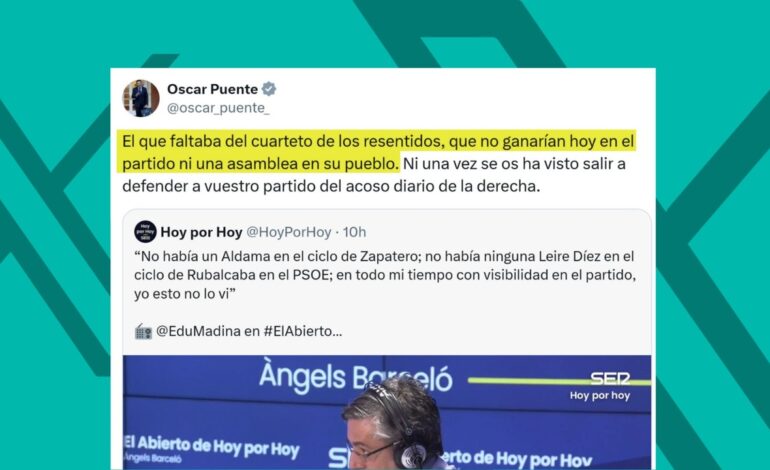 Puente coloca a Madina dentro del «cuarteto de los resentidos»