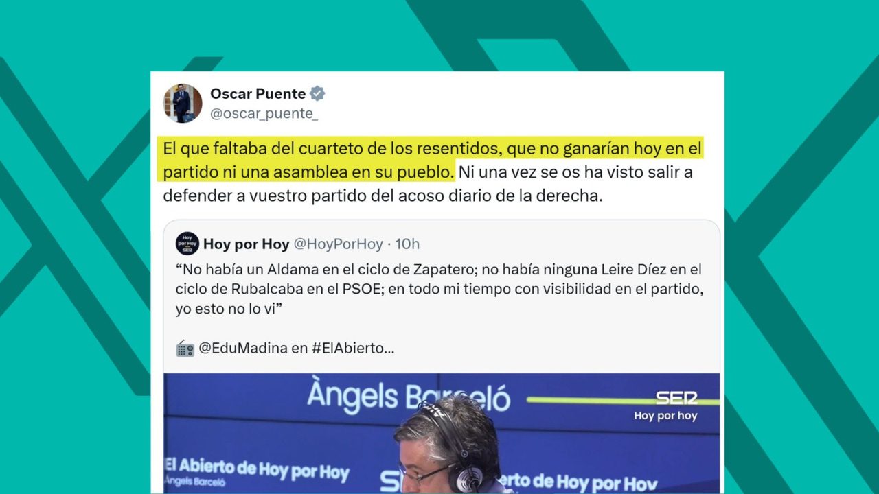 Puente coloca a Madina dentro del «cuarteto de los resentidos»