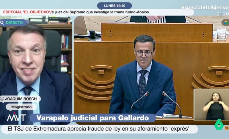 Joaquim Bosch analiza la decisión del TSJ de Extremadura sobre el aforamiento de Gallardo