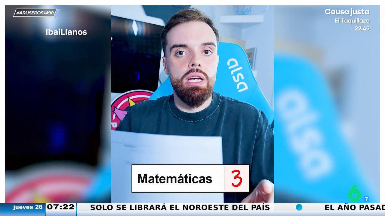 Ibai Llanos reacciona a sus notas de 1º de la ESO: "6 suspensos, pero, de repente, un 8 en religión"