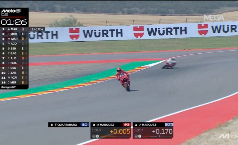 La increíble ‘salvada’ de Márquez en la vuelta que le dio la ‘pole’ en el GP de Aragón