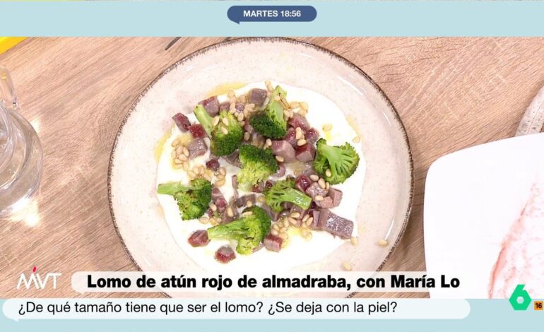 María Lo prepara la receta de lomo de atún rojo con brócoli y crema de yogur que querrás hacer en casa
