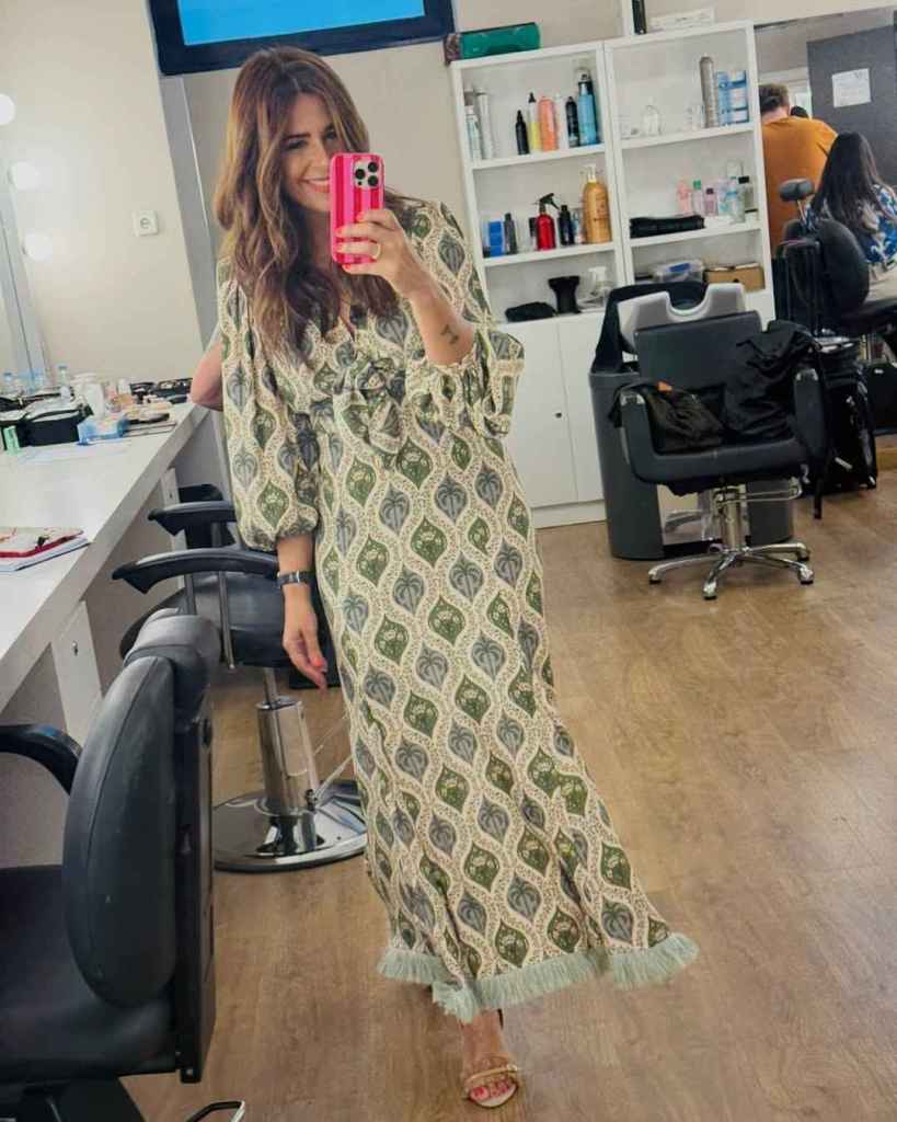 Nuria Roca con un vestido boho de Vogana