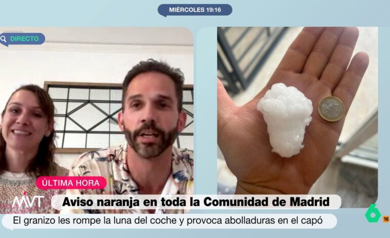 Una pareja de Moraleja de Enmedio, tras sorprenderle la tremenda granizada en Madrid: «Tengo las piernas destrozadas»