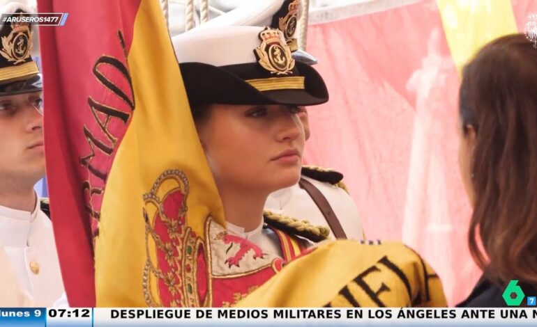 Habla una mujer tras saludar a la princesa Leonor en Elcano: «Tiene mano de trabajadora»