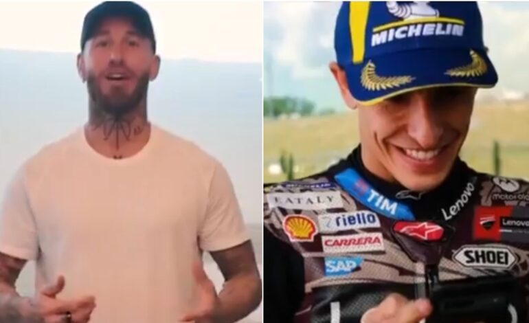 El regalo de Sergio Ramos a Marc Márquez por su victoria 93 en Mugello: "Espero que te dé suerte"