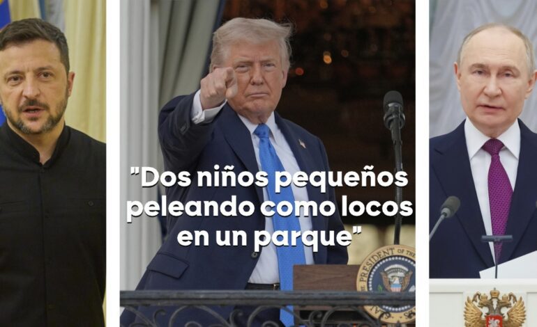 Trump compara a Putin y a Zelenski con «dos niños pequeños peleándose a lo loco en un parque» y amenaza con sanciones
