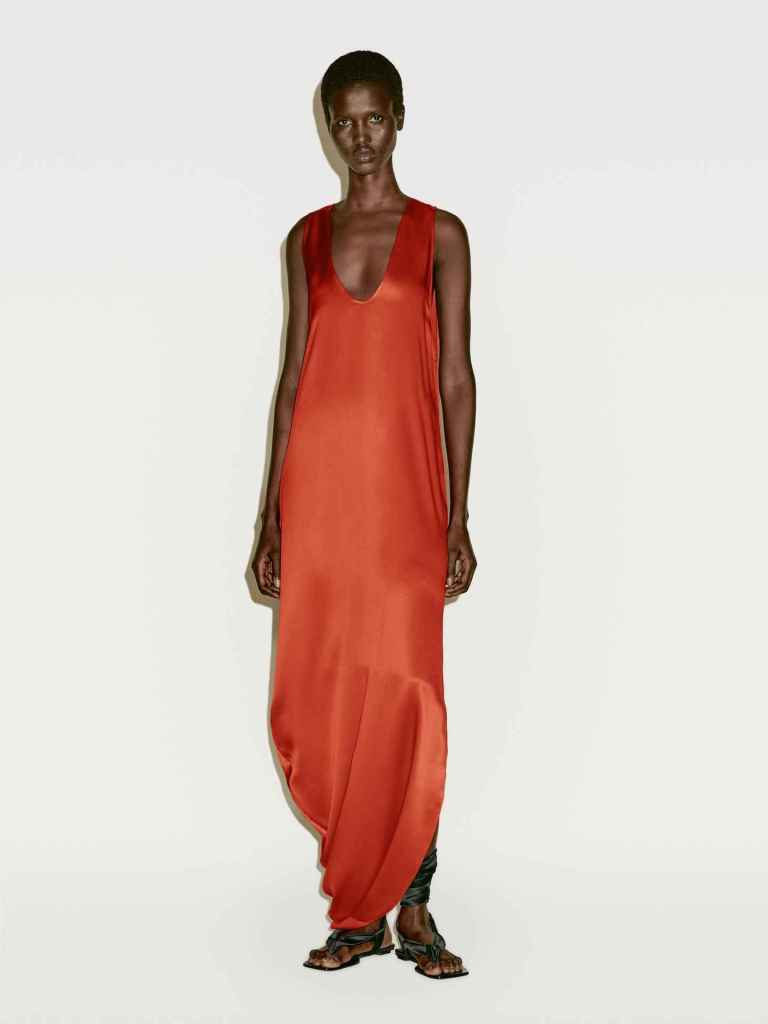 Vestido de seda al 100% de verano de Massimo Dutti 