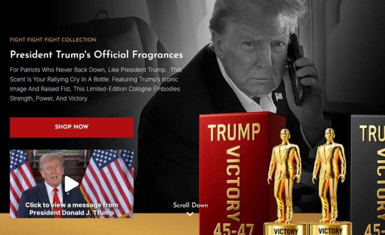 Trump usa la Presidencia de EEUU para vender un perfume de 250$ con una figura de sí mismo inspirado en su victoria