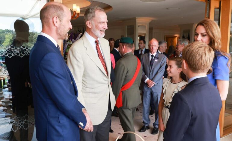 El saludo cómplice a Charlotte y otras anécdotas del encuentro entre Felipe VI y los príncipes de Gales en Wimbledon