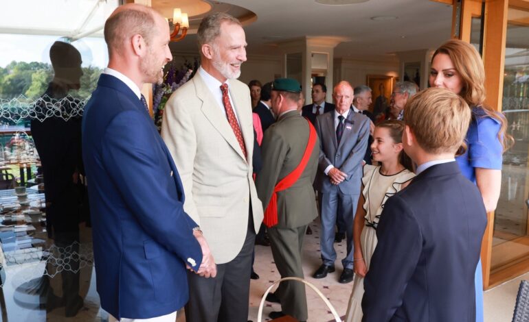 El Rey Felipe no se pierde la final de Alcaraz en Wimbledon y tiene un encuentro con los Príncipes Guillermo y Kate Middleton