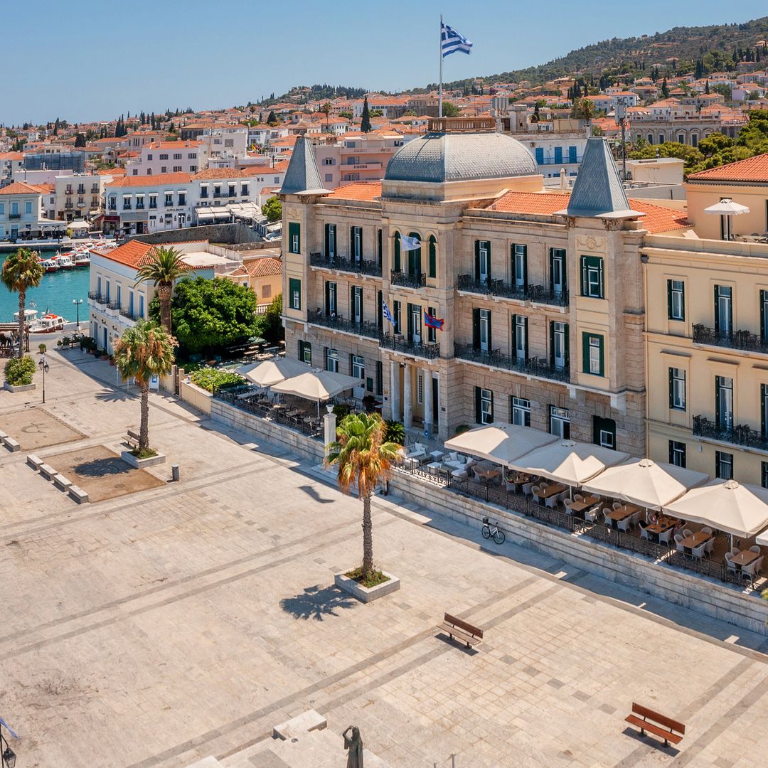 El famoso Hotel Poseidonio en la isla de Spetsses, Grecia.