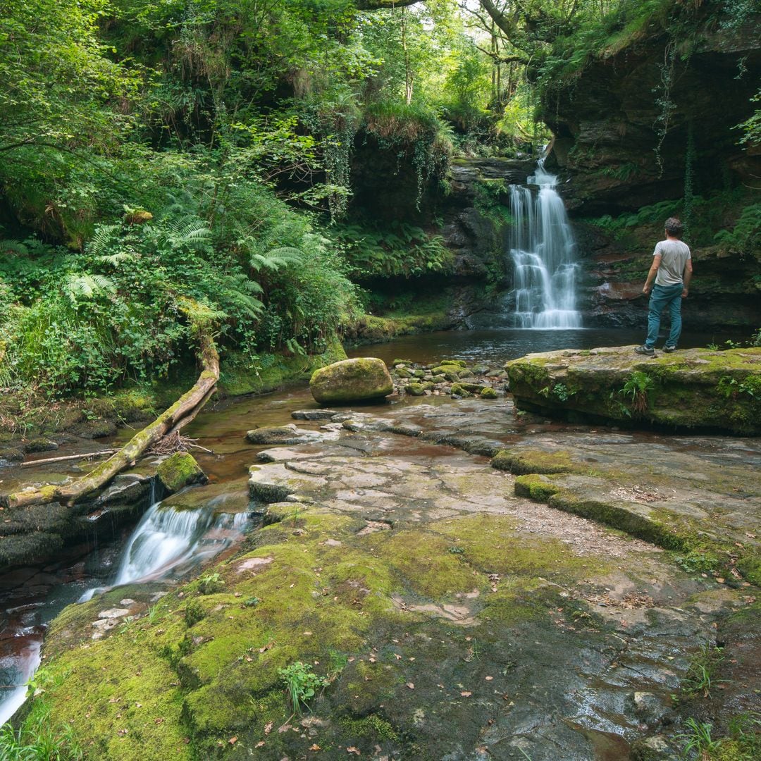 Cascada del río Ajan al lado de Vega de Pas, Pasiegos, Cantabria