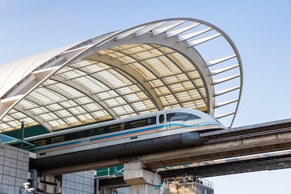 El tren de levitación magnética llamada Maglev en 2019.
