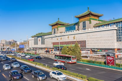 Vista externa del mercado de Hongqiao, en Beijing.